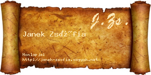 Janek Zsófia névjegykártya