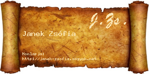 Janek Zsófia névjegykártya